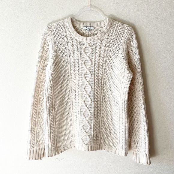 Madewell Sweaters - Madewell 100% Merino Wool Cable Knit Pullover Sweater